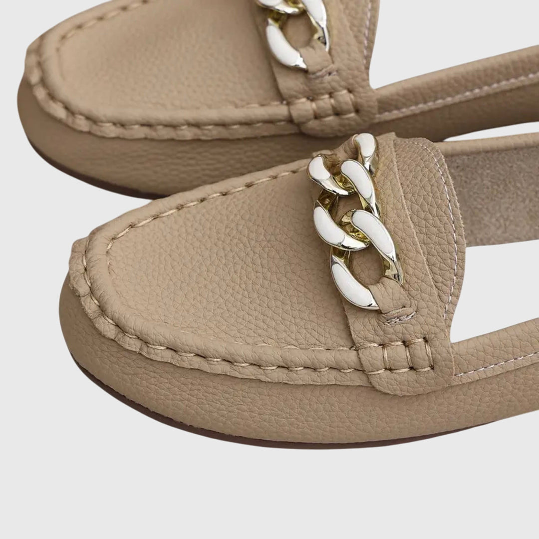 Melissa | Leather Loafers With Chain Detail For Women