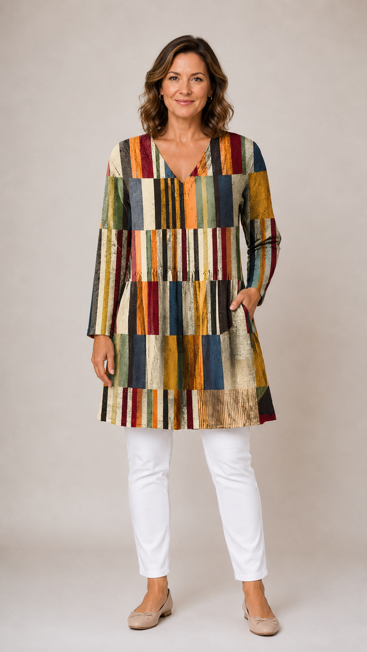 Lydia | Long Blouse With V-Neck