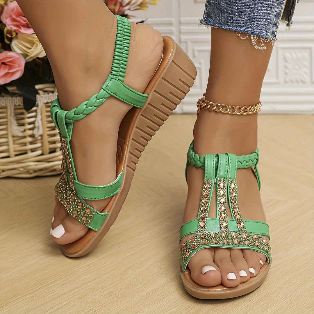 Alessia | Wedge Sandals With T-Strap For Women