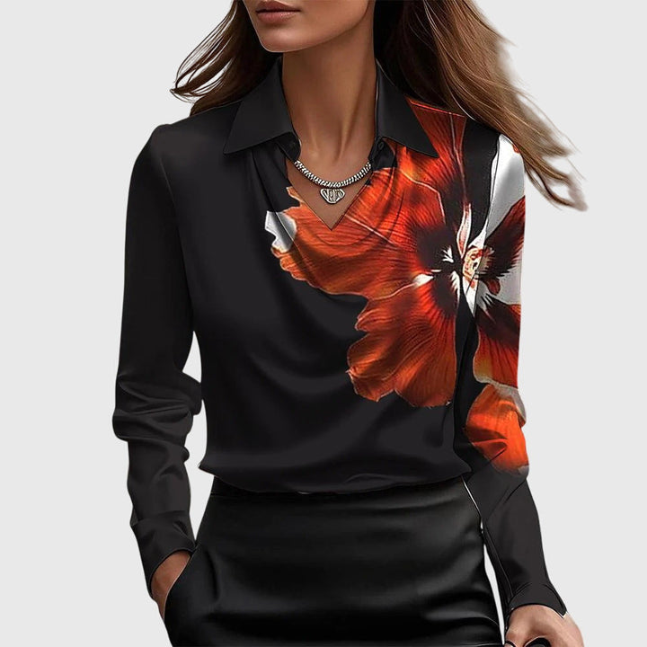 Laodice | Blouse With Cowl Neck And Long Sleeves For Women
