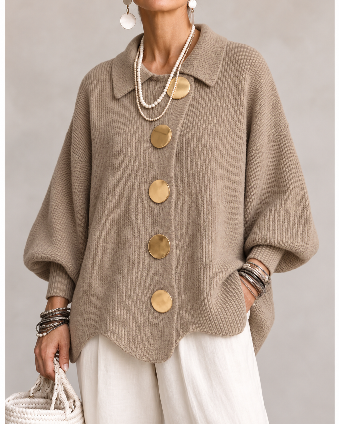Isadorra™ Oversized Collared Cardigan