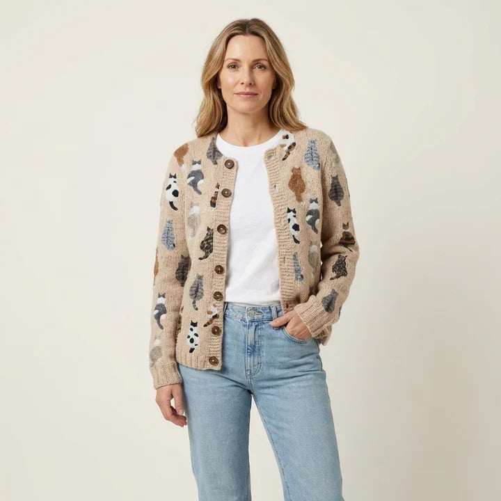 Marden® | The Feline Motif Knit Cardigan