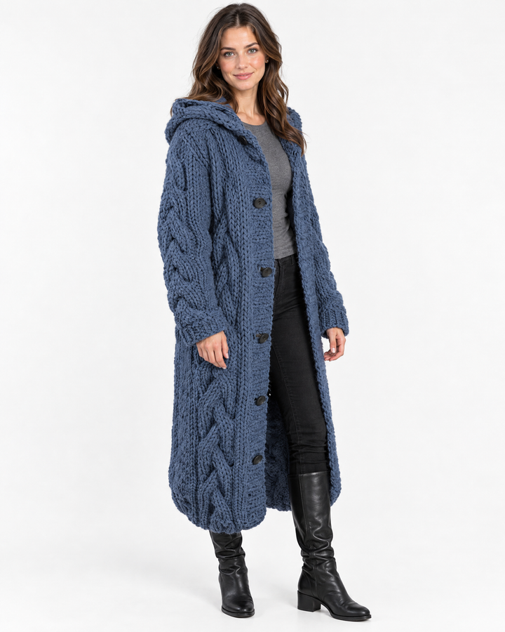 Edith | Classic Womens Jumper Cable Knit Longline