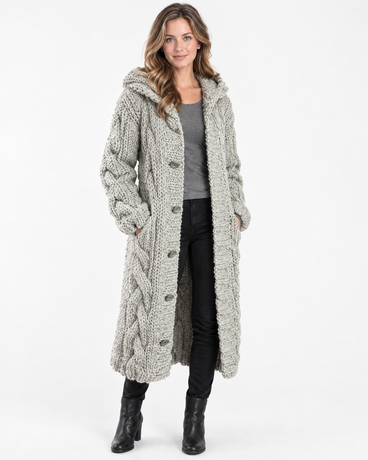 Edith | Classic Womens Jumper Cable Knit Longline