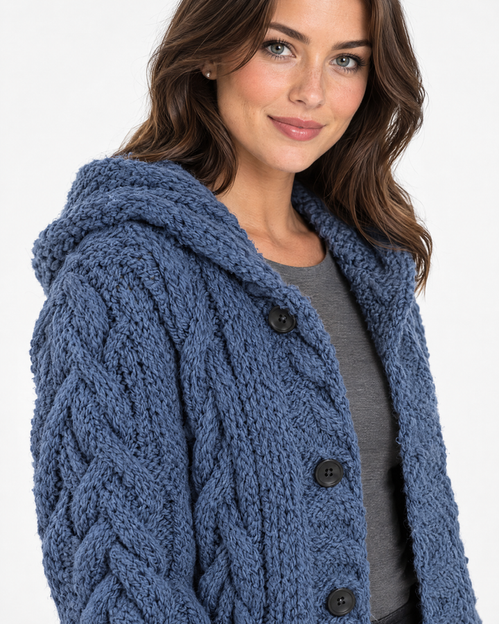 Edith | Classic Womens Jumper Cable Knit Longline