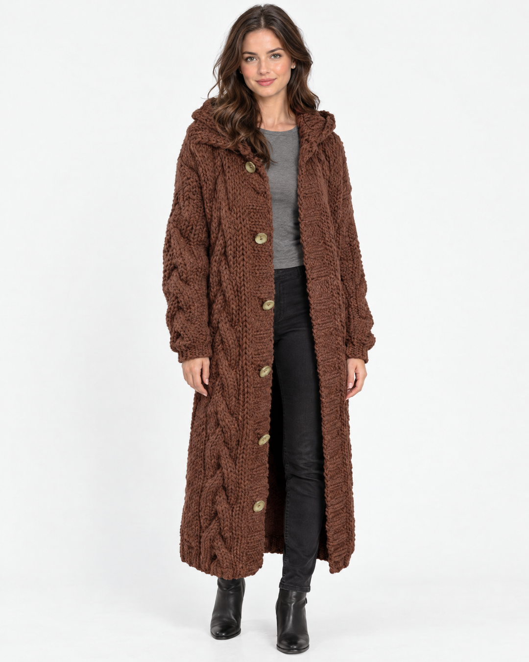 Edith | Classic Womens Jumper Cable Knit Longline