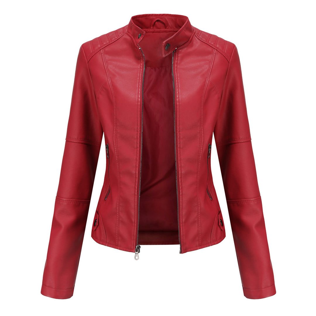Ilana | Leather Zip-Up Jacket For Women