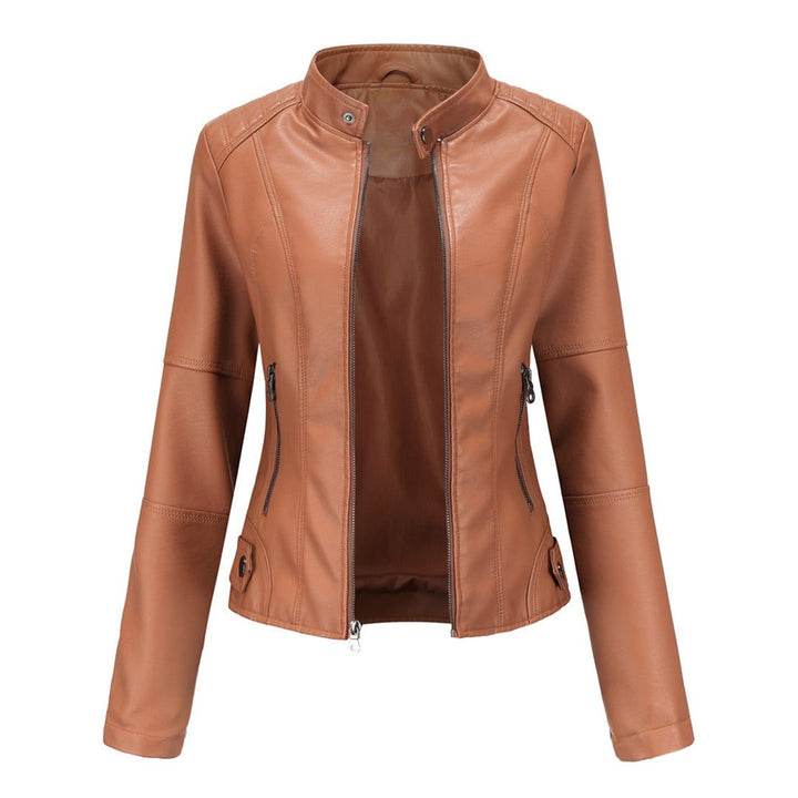 Ilana | Leather Zip-Up Jacket For Women