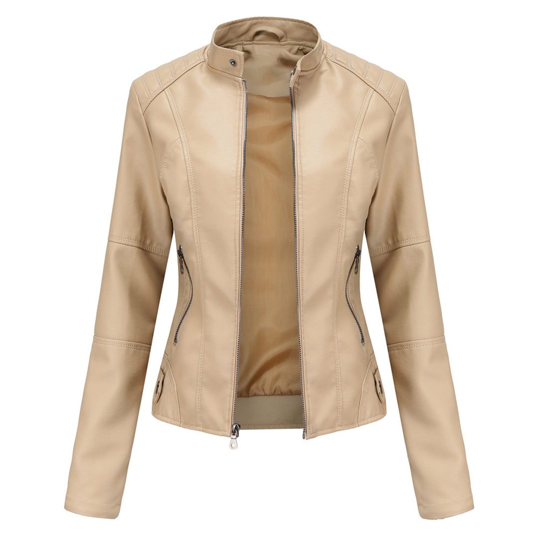 Ilana | Leather Zip-Up Jacket For Women