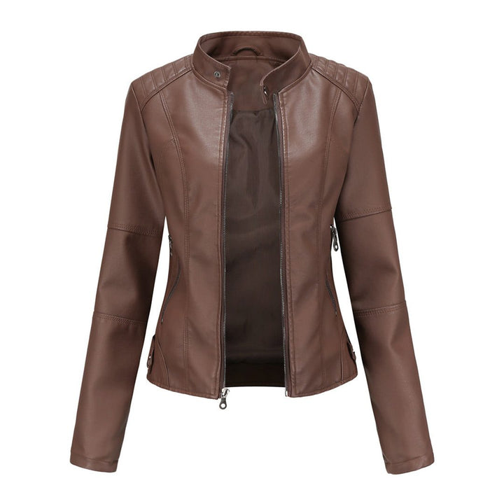 Ilana | Leather Zip-Up Jacket For Women