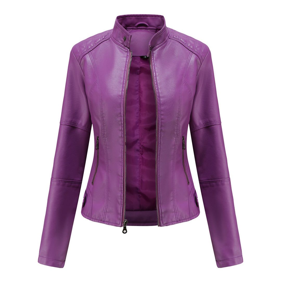 Ilana | Leather Zip-Up Jacket For Women