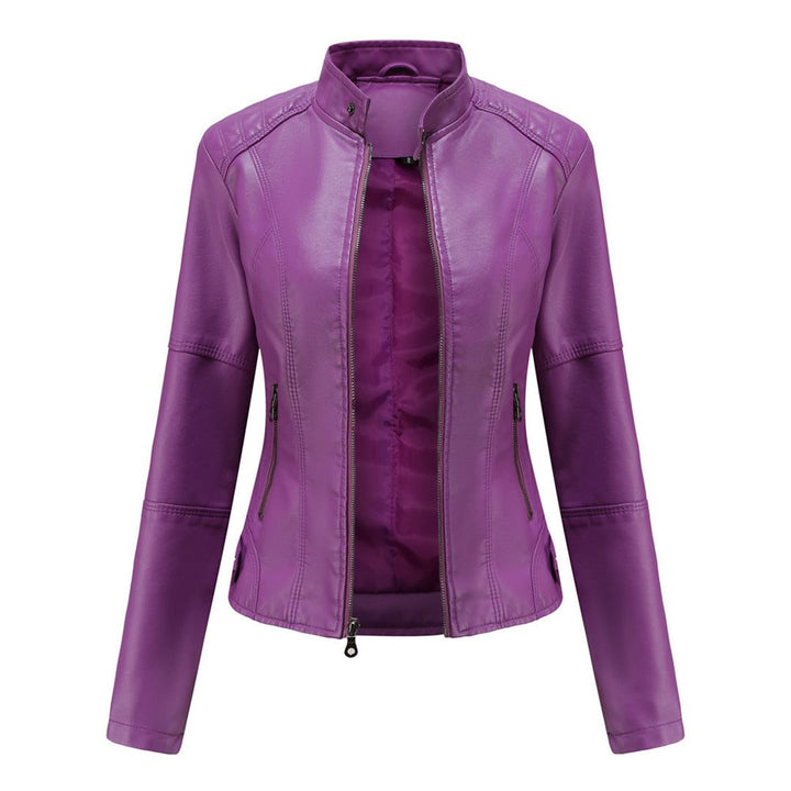 Ilana | Leather Zip-Up Jacket For Women