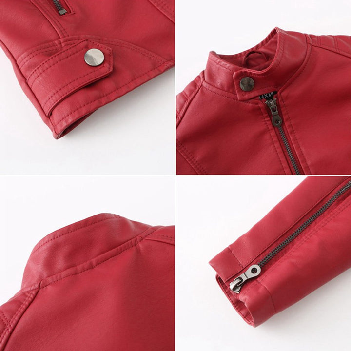 Ilana | Leather Zip-Up Jacket For Women