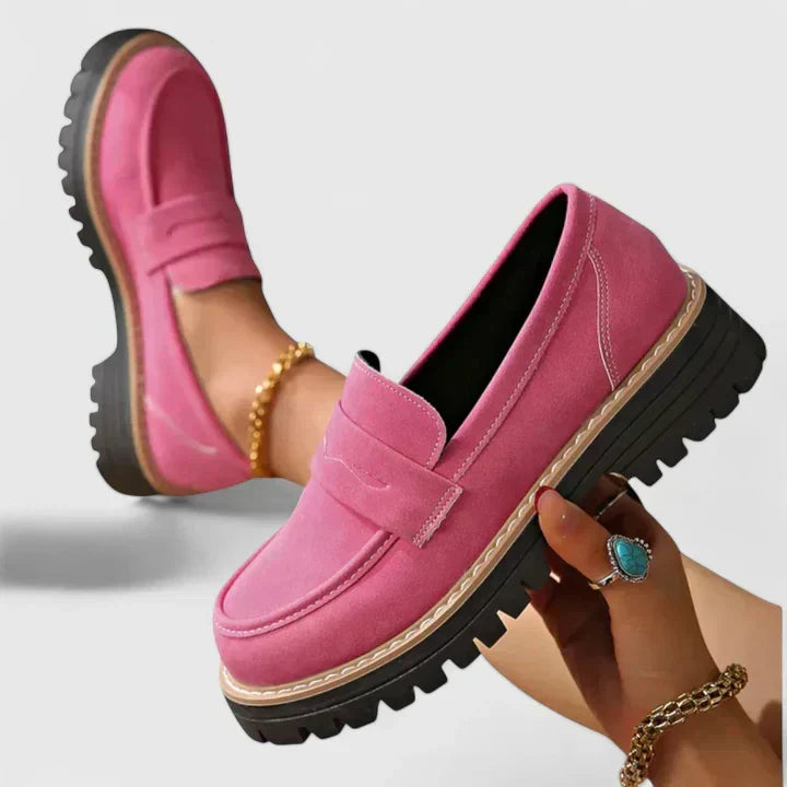Geraldine | Lug Sole Penny Loafers For Women