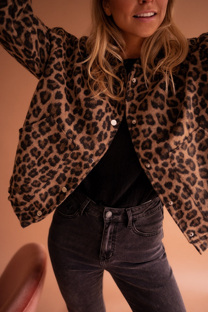 Emmaline | Leopard Print Bomber Jacket For Women