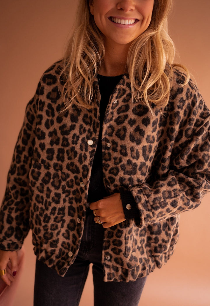 Emmaline | Leopard Print Bomber Jacket For Women