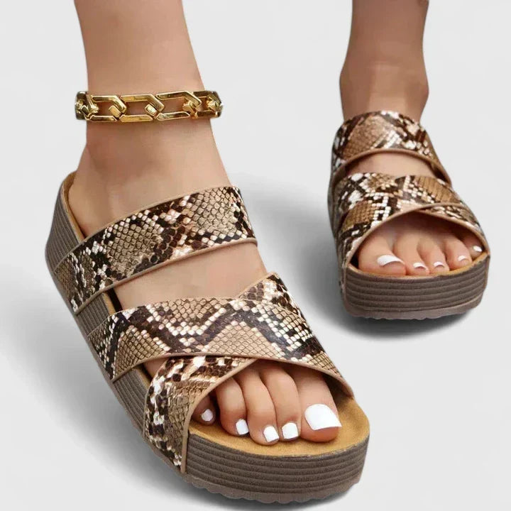 Pia | Woven Cross Strap Platform Sandals For Women