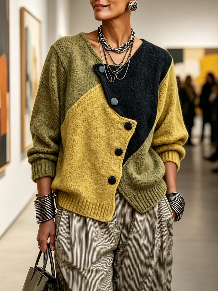 Lisa Color-Block Knit Sweater