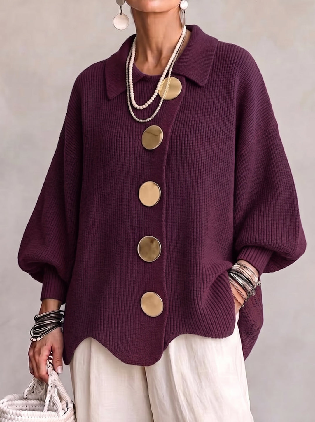 Isadorra™ Oversized Collared Cardigan