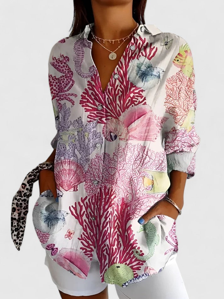 Laila | Button-Down Patchwork Shirt For Women