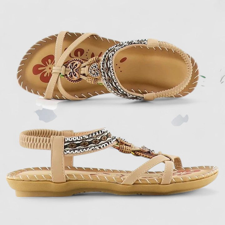 Kelda | Open Toe Beaded Sandals For Women