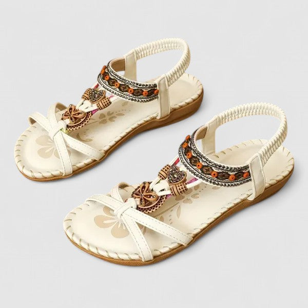 Kelda | Open Toe Beaded Sandals For Women