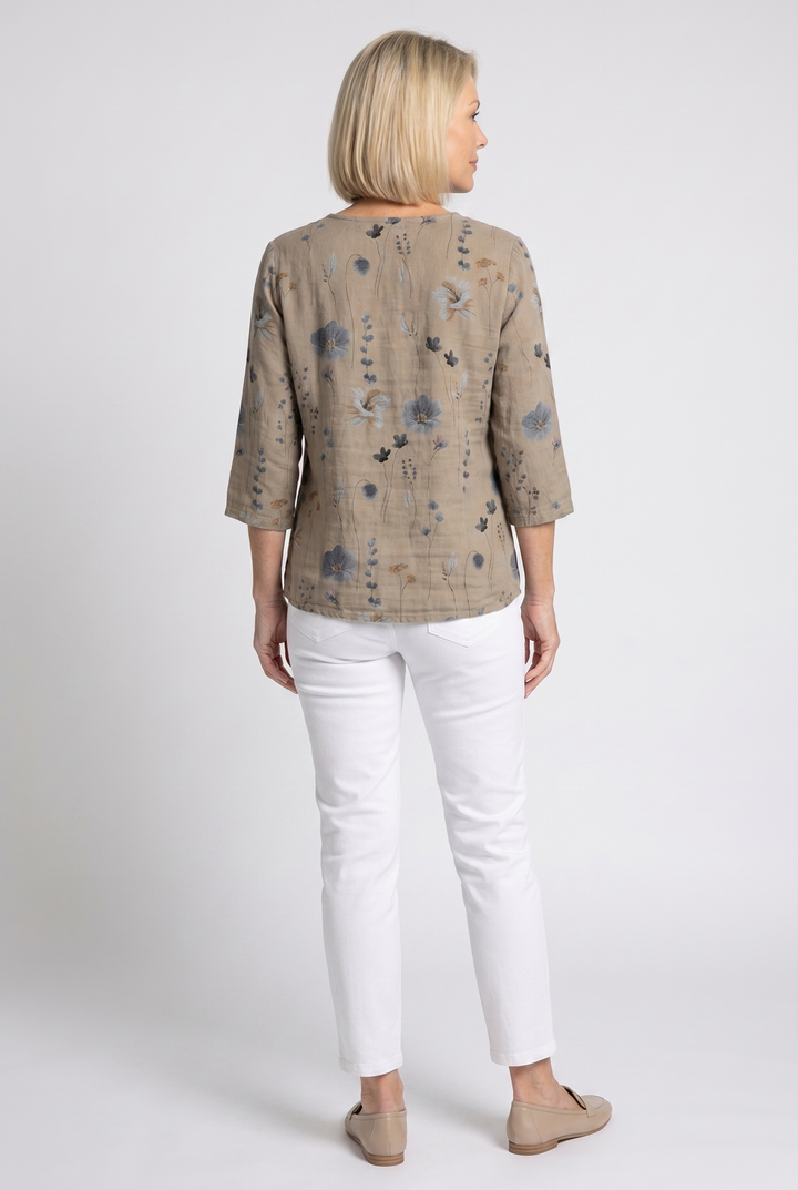 Tira | Blouse With V-Neck And Three-Quarter Sleeves For Women