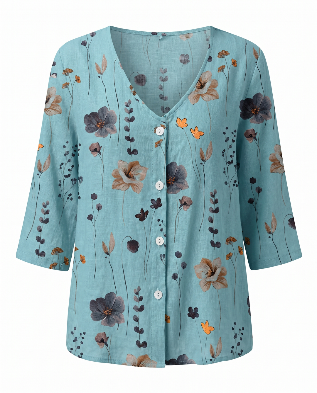 Tira | Blouse With V-Neck And Three-Quarter Sleeves For Women